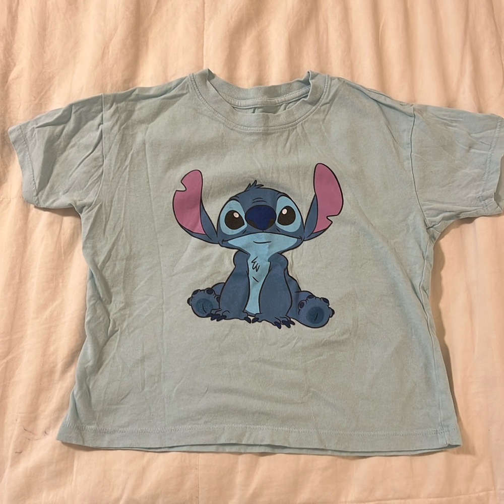 Disney STITCH T-Shirt Tee M (7-8) Medium Aqua Blue